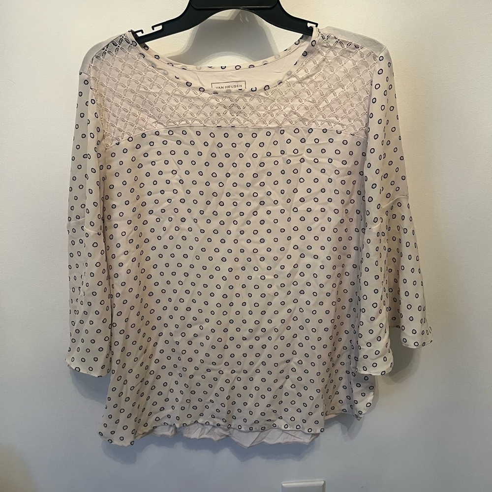 Van Heusen Beige Polka Dot Blouse